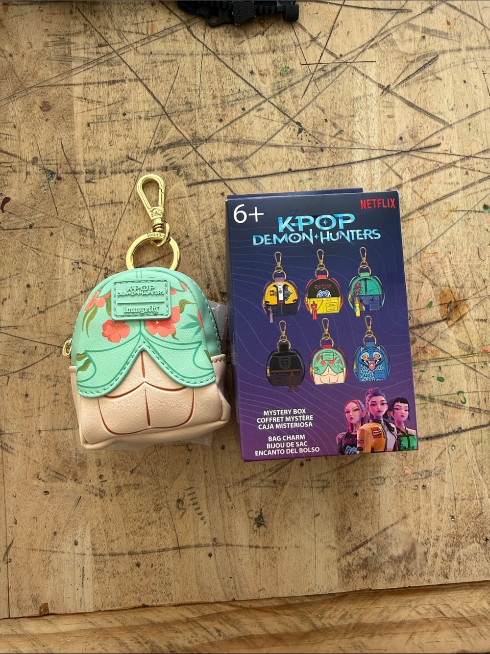 Loungefly Mint Green & Peach K-Pop Demon Hunters Mini Bag Charm